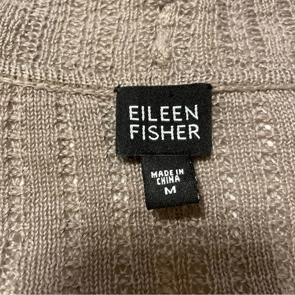 Eileen Fisher Open Front Cardigan 100% Linen VGUC Size Medium - Picture 2 of 6